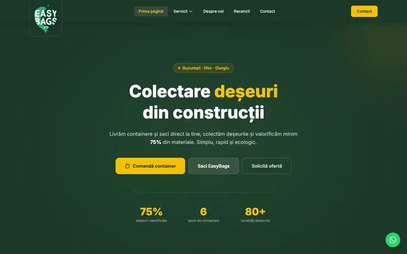 EasyBags - captură a site-ului