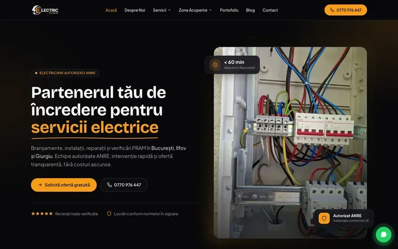 Electric Proactiv - captură a site-ului