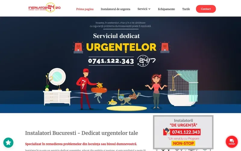 Instalator24 - captură a site-ului