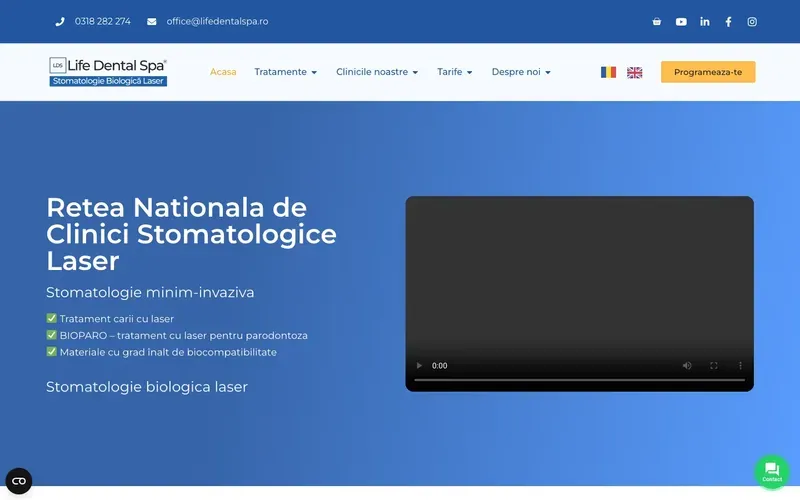 Life Dental Spa - captură a site-ului