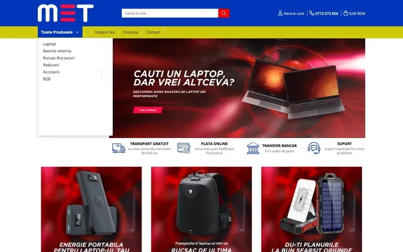 MET - captură a site-ului