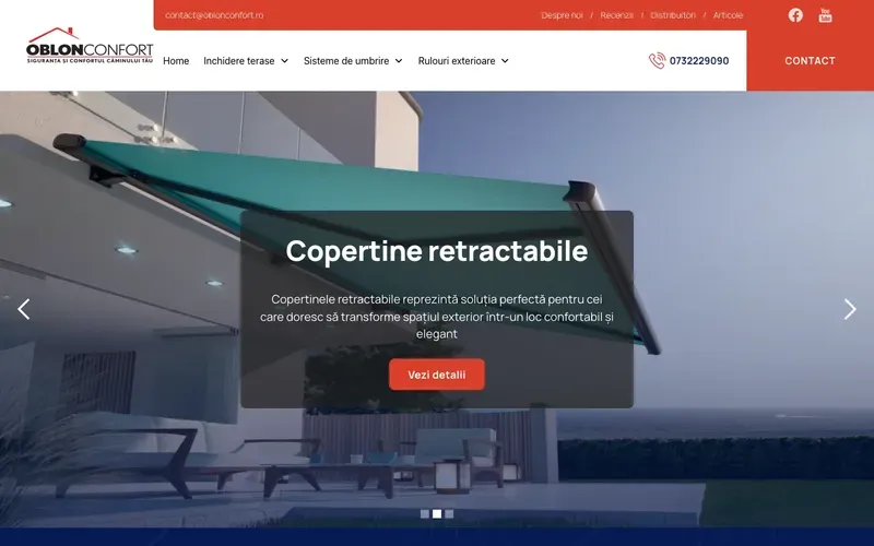 Oblon Confort - captură a site-ului